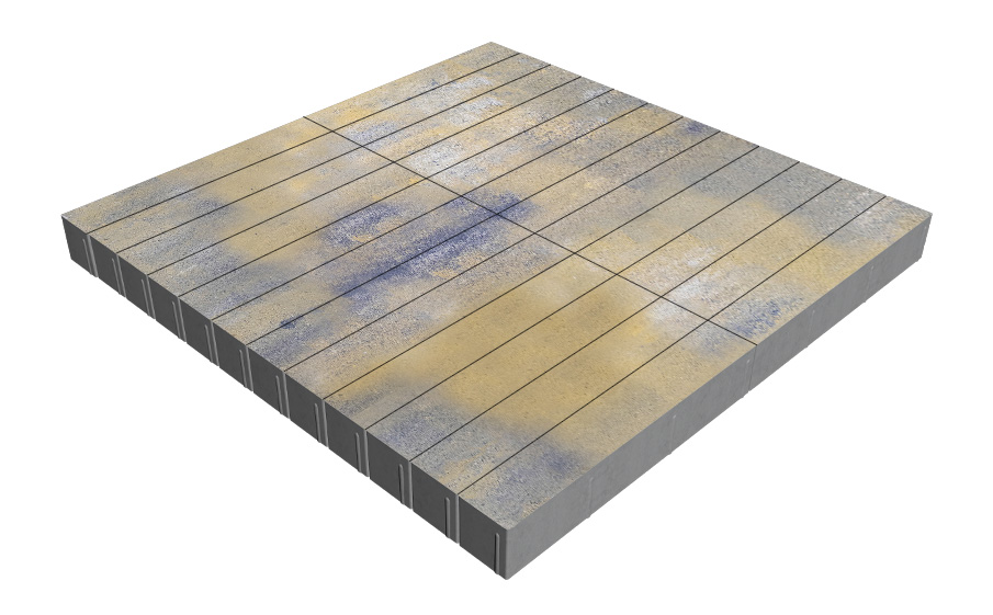 Плитка тротуарная SteinRus Кроссбар Хэви лонг Б.14.П.10, гладкая, Сиена, 600*100*100 мм