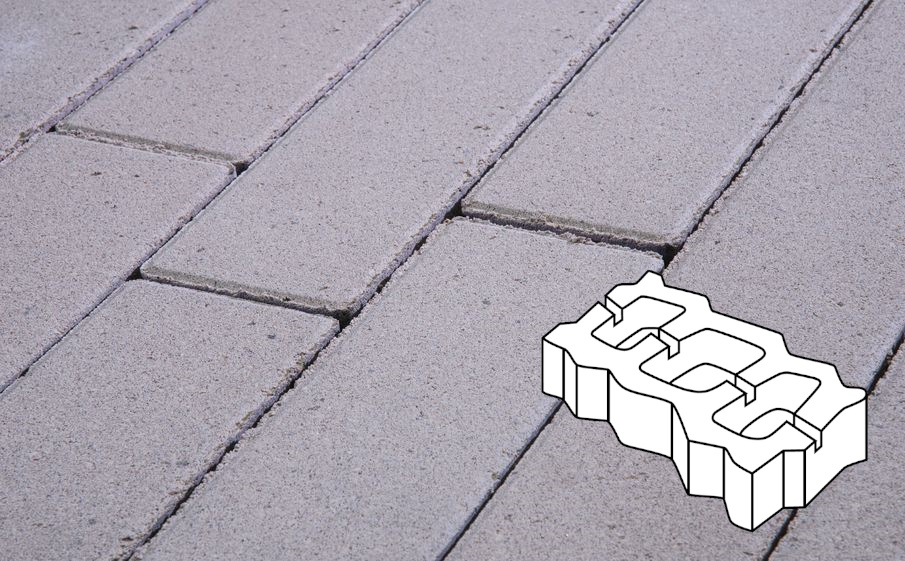 Плитка тротуарная Готика Profi, Газонная решетка Б.4.ГР.8, белый, частичный прокрас, б/ц, 450*225*80 мм