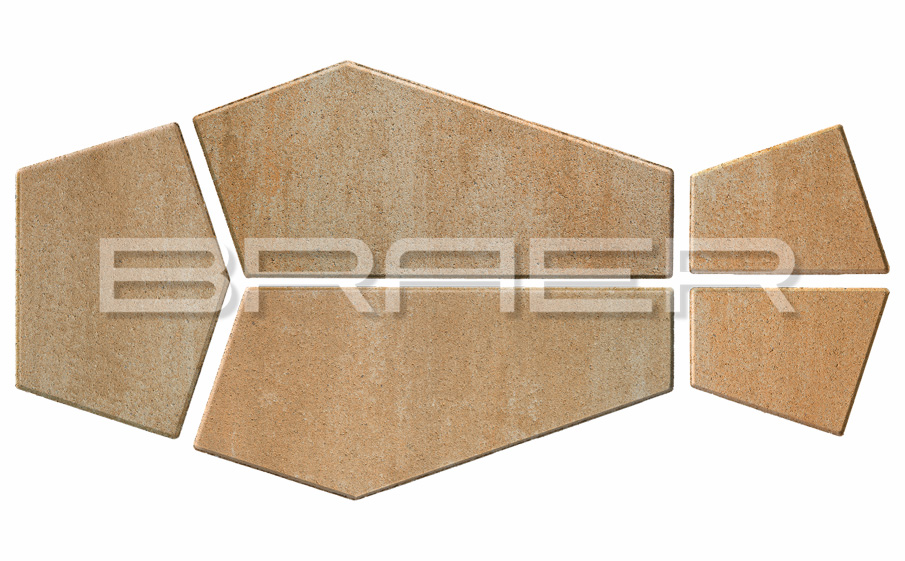 Плитка тротуарная BRAER Витраж Color Mix Плато, толщина 80 мм