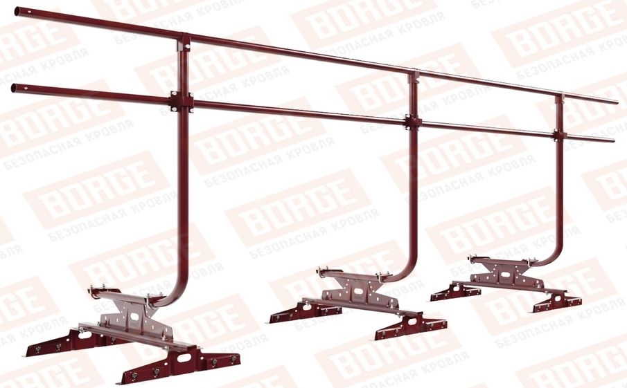 Кровельное ограждение Borge для монтажа параллельно фальцу оцинкованное RAL 3005, 300*120 см