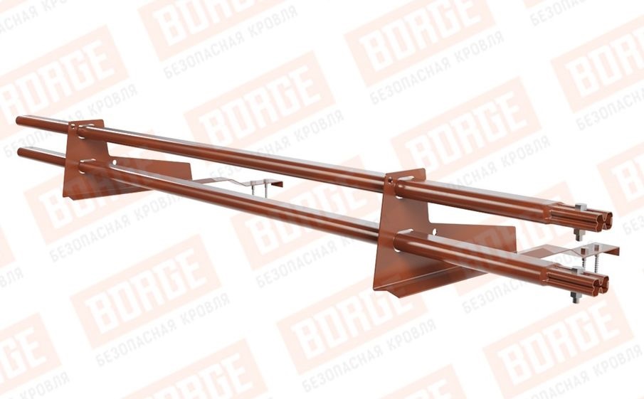 Снегозадержатель трубчатый Borge для черепичной кровли оцинкованный RAL 8004, 1,5 м