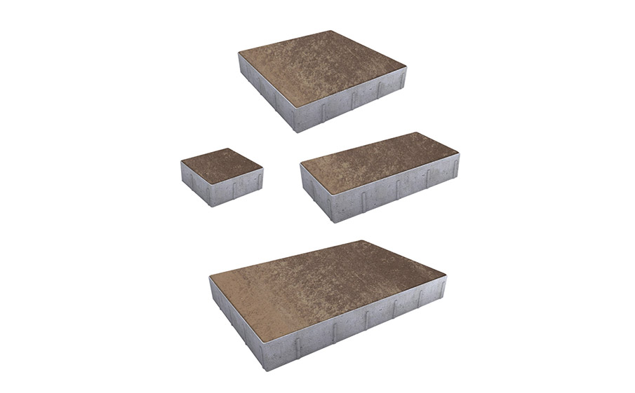 Плитка тротуарная Грандо Б.9.Фсм.6 листопад гладкий хаски, комплект 4 шт, толщина 60 мм