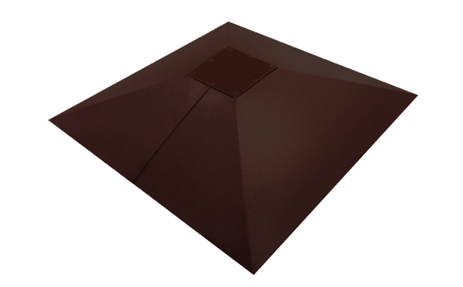 Колпак на столб Под фонарь Grand Line, 0,5 Quarzite lite, RAL 8017, 390*390 мм
