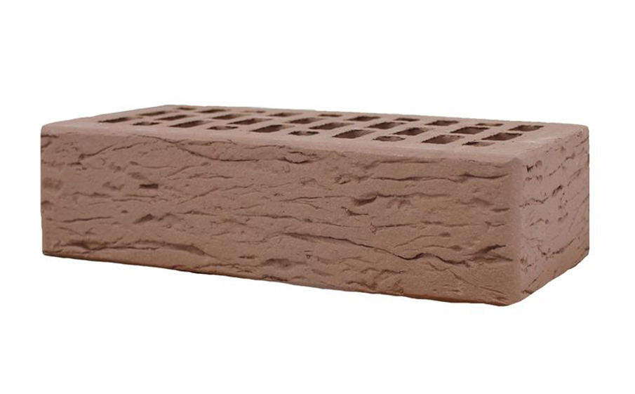 Кирпич облицовочный пустотелый ЛСР, светло-коричневый, рустик, 250*120*65 мм