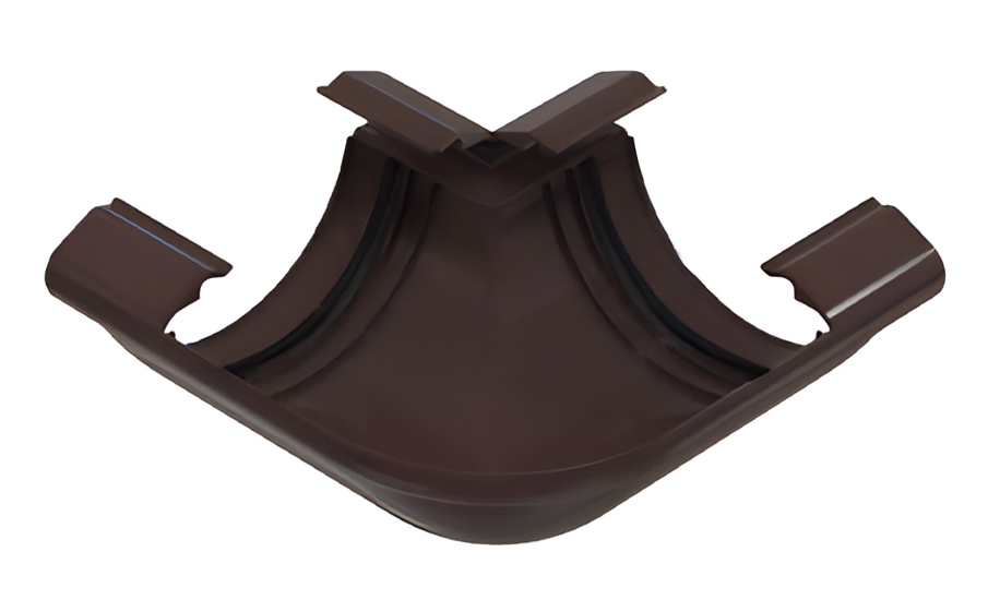 Угол желоба универсальный 90° BRAAS, 150/100 мм, ПВХ, коричневый