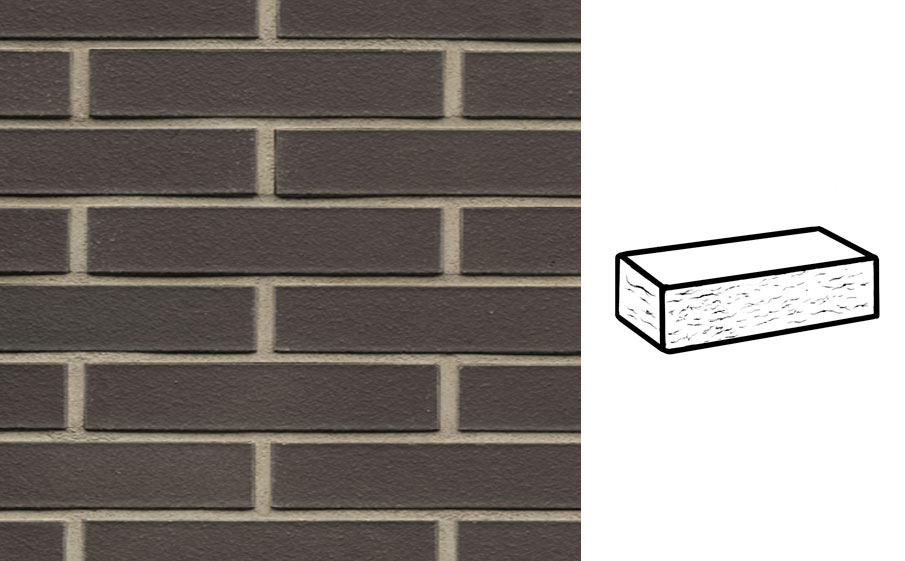 Кирпич клинкерный Muhr 05 Eisenschmelz Schwarzbraun рустик, 290*90*52 мм