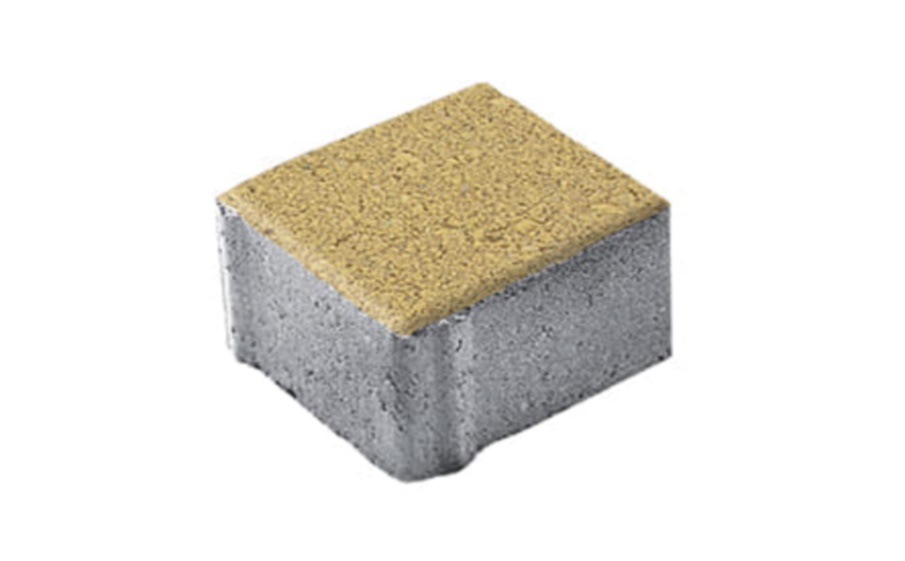 Плитка тротуарная Квадрат А.3.К.4 гранит желтый, 100*100*40 мм