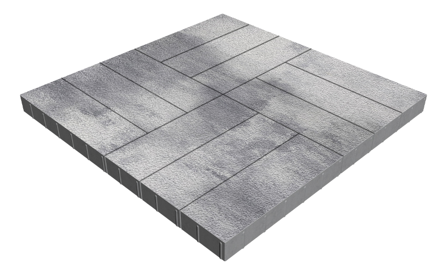 Плитка тротуарная SteinRus Гранада Б.7.П.8, Native, Монохром, 600*200*80 мм