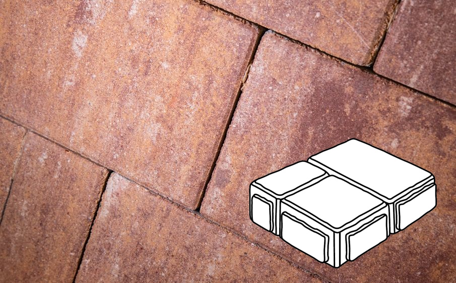 Плитка тротуарная Готика Natur, Старый Город В.3.Фсм.8, Терракота, комплект 3 шт, толщина 80 мм