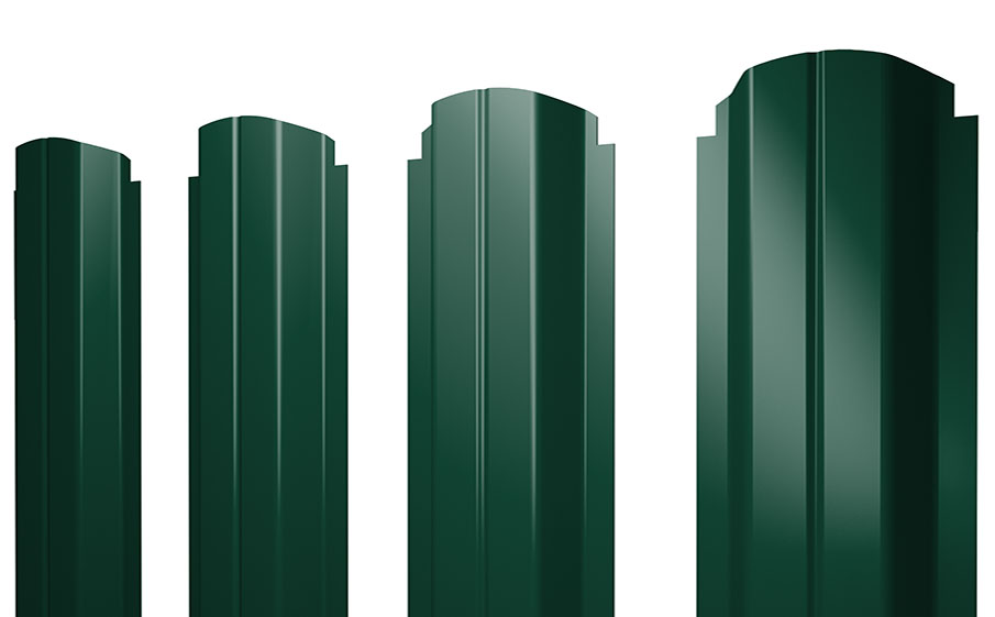 Штакетник П-образный А фигурный Drap TX RAL 6005 зеленый мох