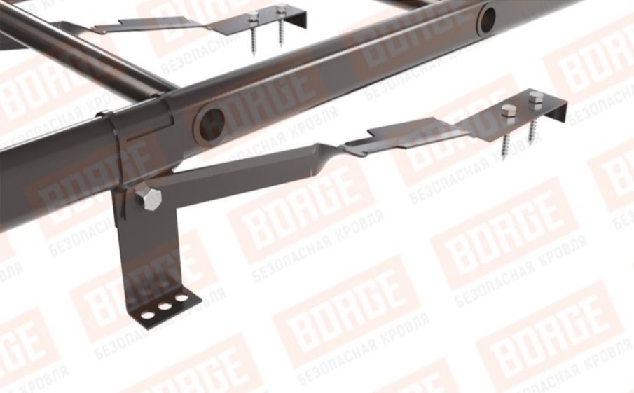 Лестница кровельная Borge для натуральной черепицы оцинкованная RAL 8019, 2,7 м