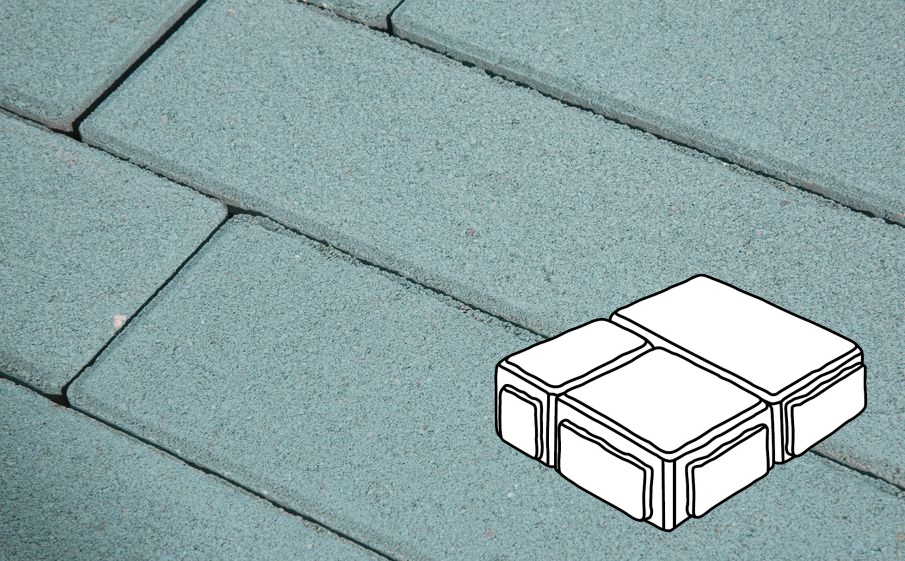 Плитка тротуарная Готика Profi, Старый Город В.3.Фсм.8, синий, частичный прокрас, б/ц, толщина 80 мм, комплект 3 шт