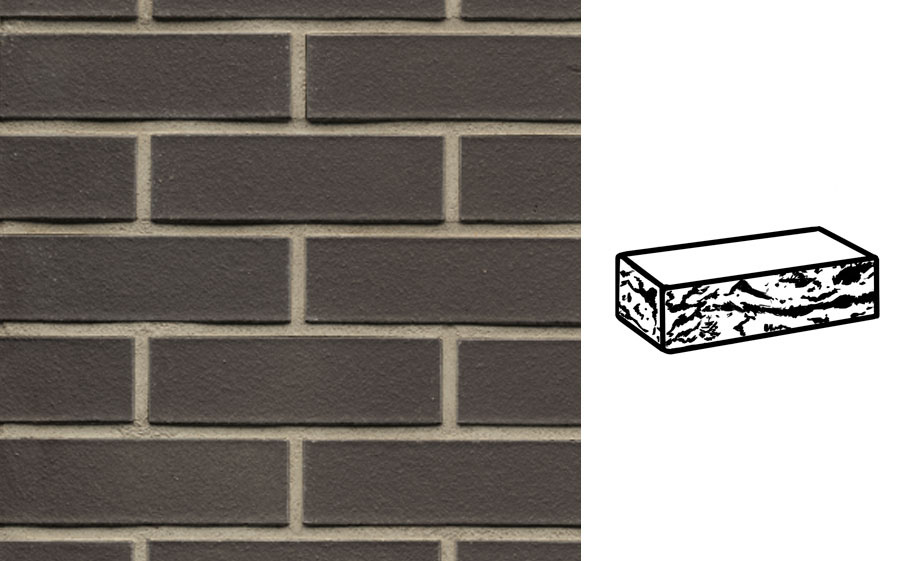 Кирпич клинкерный Muhr 05 Eisenschmelz Schwarzbraun готик, 240*55*71 мм