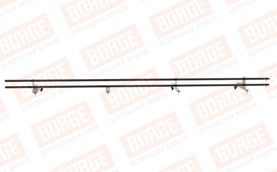 Снегозадержатель трубчатый Borge для металлочерепицы с высокой ступенькой 400 мм оцинкованный RAL 8019, 3 м