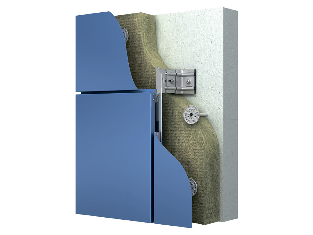 Подсистема НФС КРАСПАН для алюминиевых композитных панелей, крепление скрытым способом