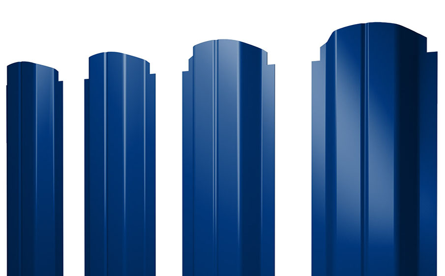 Штакетник П-образный А фигурный 0,45 PE RAL 5002 ультрамариново-синий