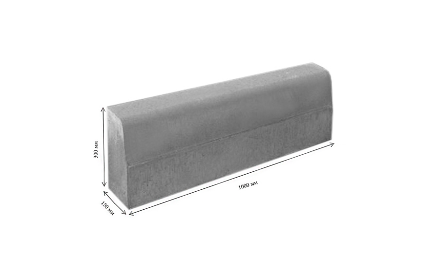 Дорожный бордюр БР 100.30.15 гранит синий, неполный покрас, 1000*300*150 мм