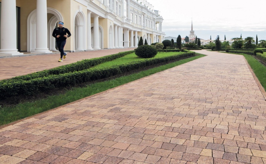 Плитка тротуарная Антик Б.3.А.6 листопад гладкий осень, комплект 5 шт, толщина 60 мм