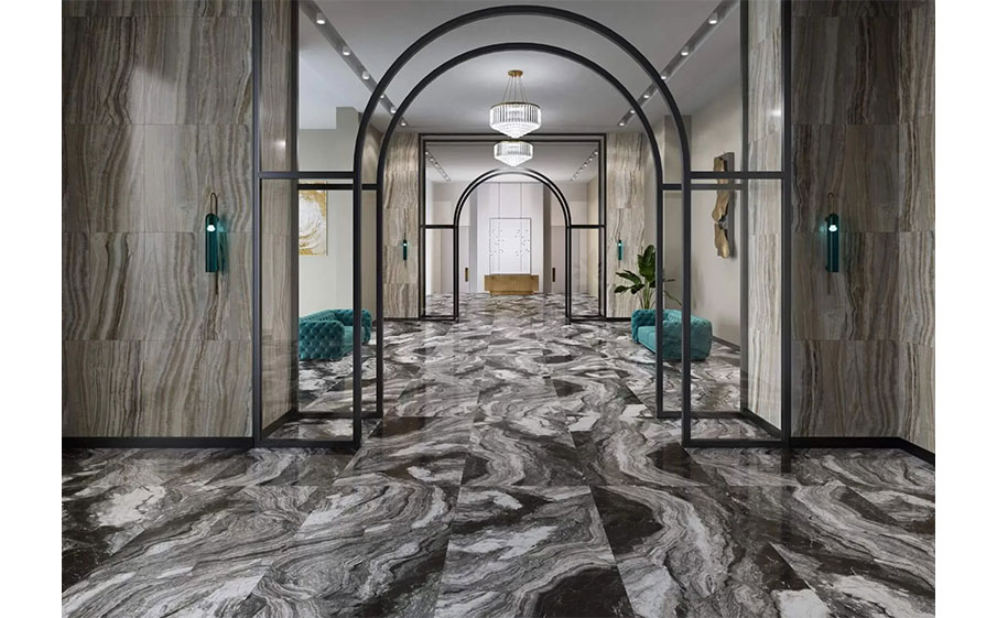 Керамогранит KERAMA MARAZZI Ониче серый темный лаппатированный обрезной, 1195*600*9 мм