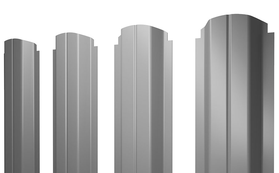 Штакетник П-образный А фигурный 0,4 PE RAL 7004 сигнальный серый