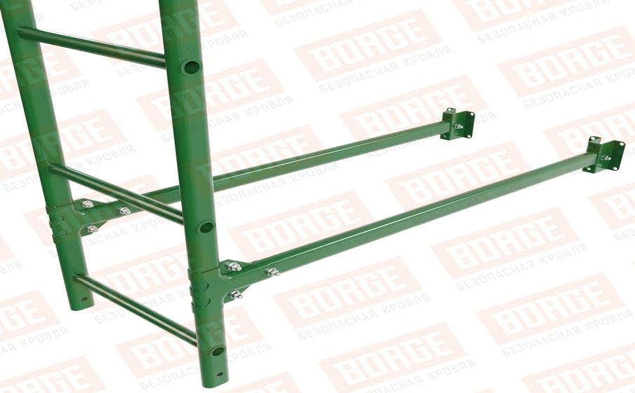 Лестница фасадная Borge (верхняя секция) оцинкованная RAL 6002, 1,8 м