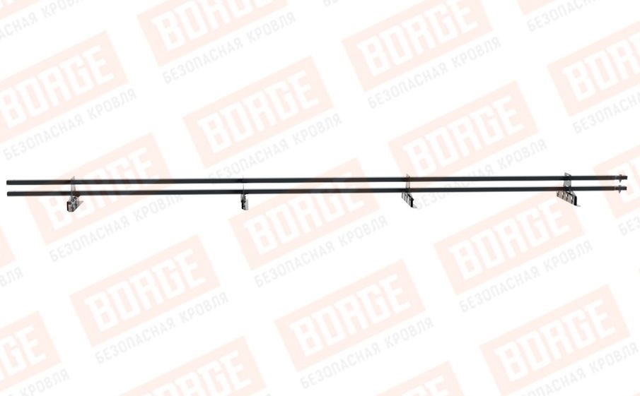 Снегозадержатель трубчатый Borge для фальцевой кровли оцинкованный RAL 7016, 3 м