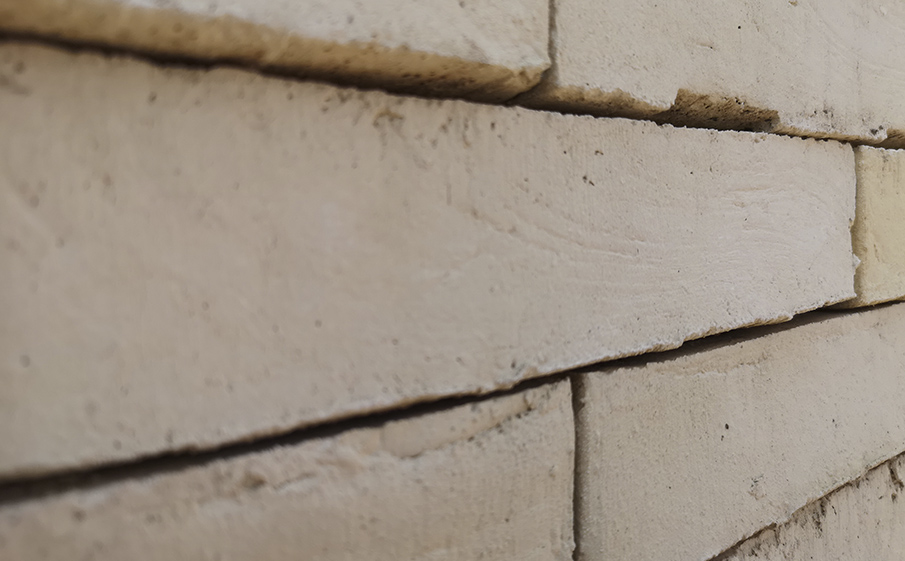 Кирпич клинкерный Muhr 35 Creme nuanciert Wasserstrich, 240*52*52 мм