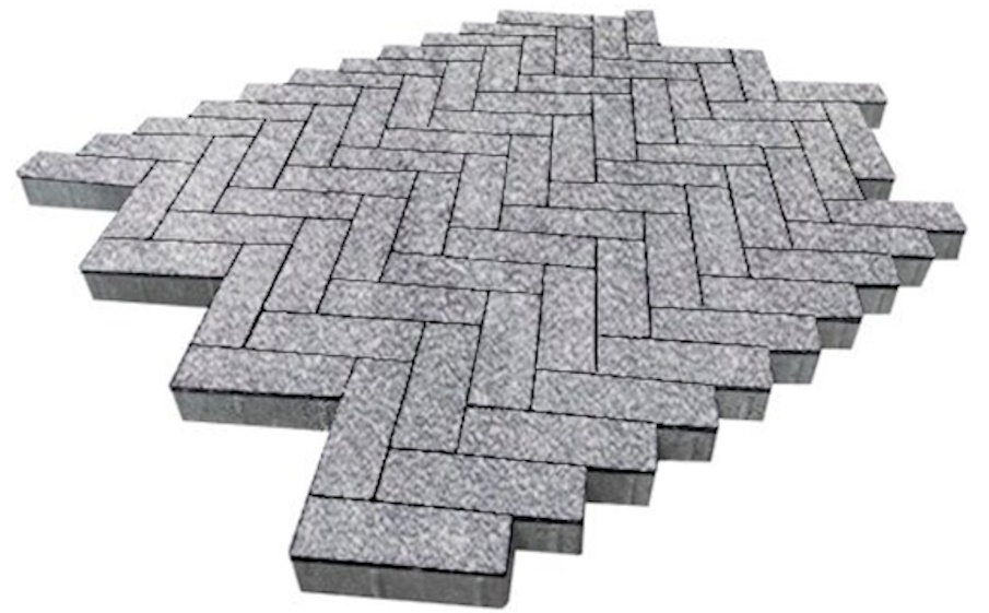 Плитка тротуарная SteinRus Паркет Б.2.П.6, Native, ColorMix Монохром, 210*70*60 мм