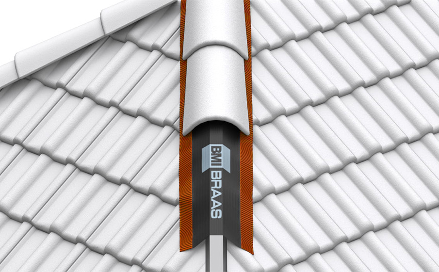 Аэроэлемент конька/хребта BRAAS, 310*5000 мм, красный