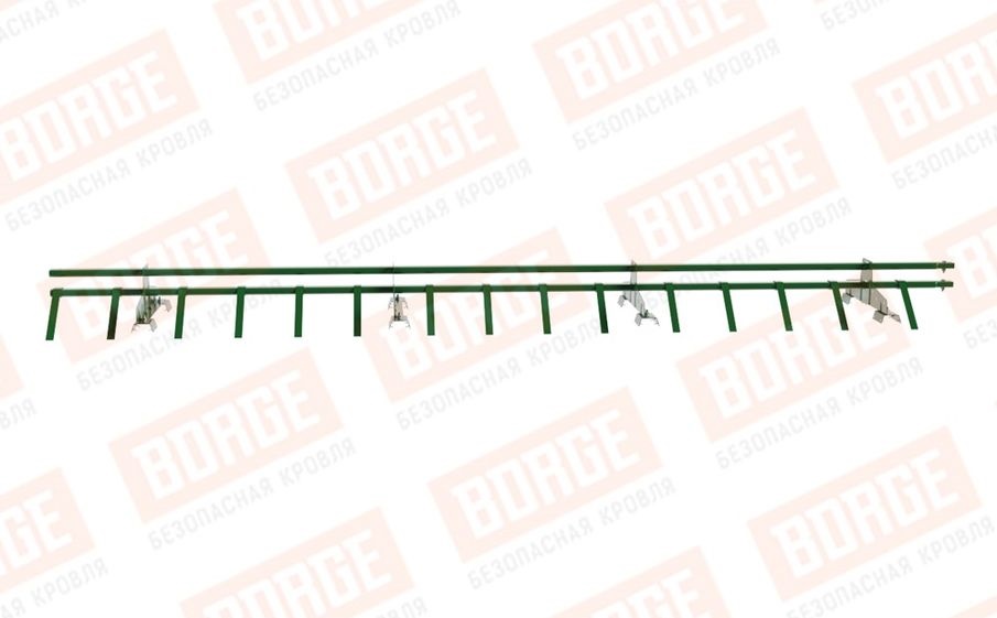 Снегозадержатель трубчатый Borge для профнастила H-60, H-75 оцинкованный RAL 6002, 3 м