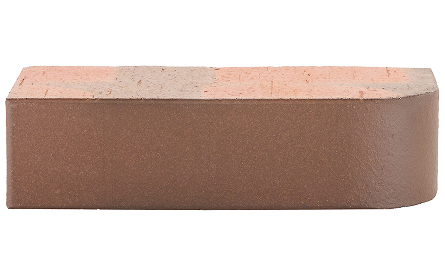 Кирпич облицовочный полнотелый ЛСР, красный флэш, гладкий, R-60 радиусный, 250*120*65 мм