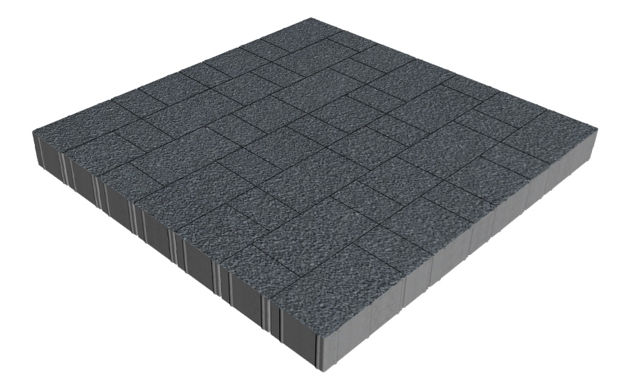 Плитка тротуарная SteinRus Новый город Рид В.8.Псм.8, Old-age, графит, толщина 80 мм