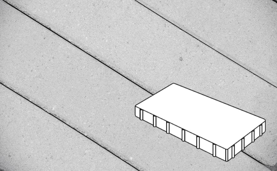 Плитка тротуарная Готика Profi, Плита Б.6.П.8, светло-серый, частичный прокрас, с/ц, 600*200*80 мм