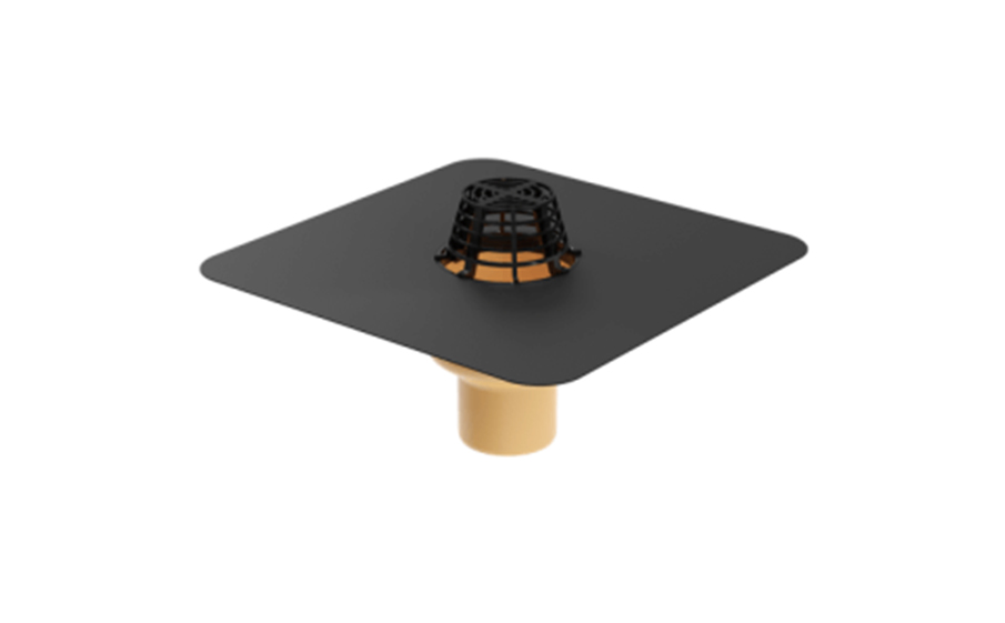 Кровельная воронка Galeco FLAT ROOFS с вертикальным выпуском и битумным фланцем