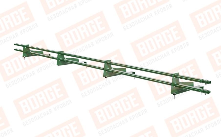 Снегозадержатель трубчатый Borge для металлочерепицы с высокой ступенькой 400 мм оцинкованный RAL 6002, 3 м