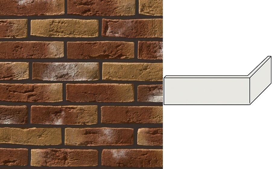 Декоративный кирпич Leonardo Stone угловой элемент Дижон 220/110*70*14 мм 777