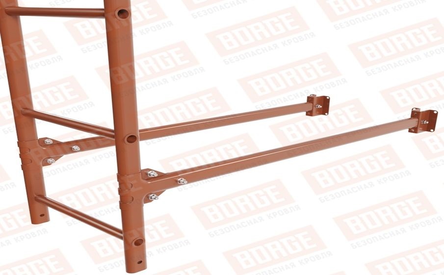 Лестница фасадная Borge (нижняя секция) оцинкованная RAL 8004, 2,7 м