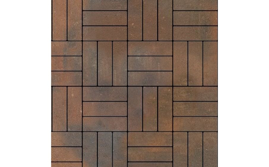 Плитка тротуарная SteinRus Паркет Б.2.П.6, гладкая, ColorMix Штайнрус, 210*70*60 мм