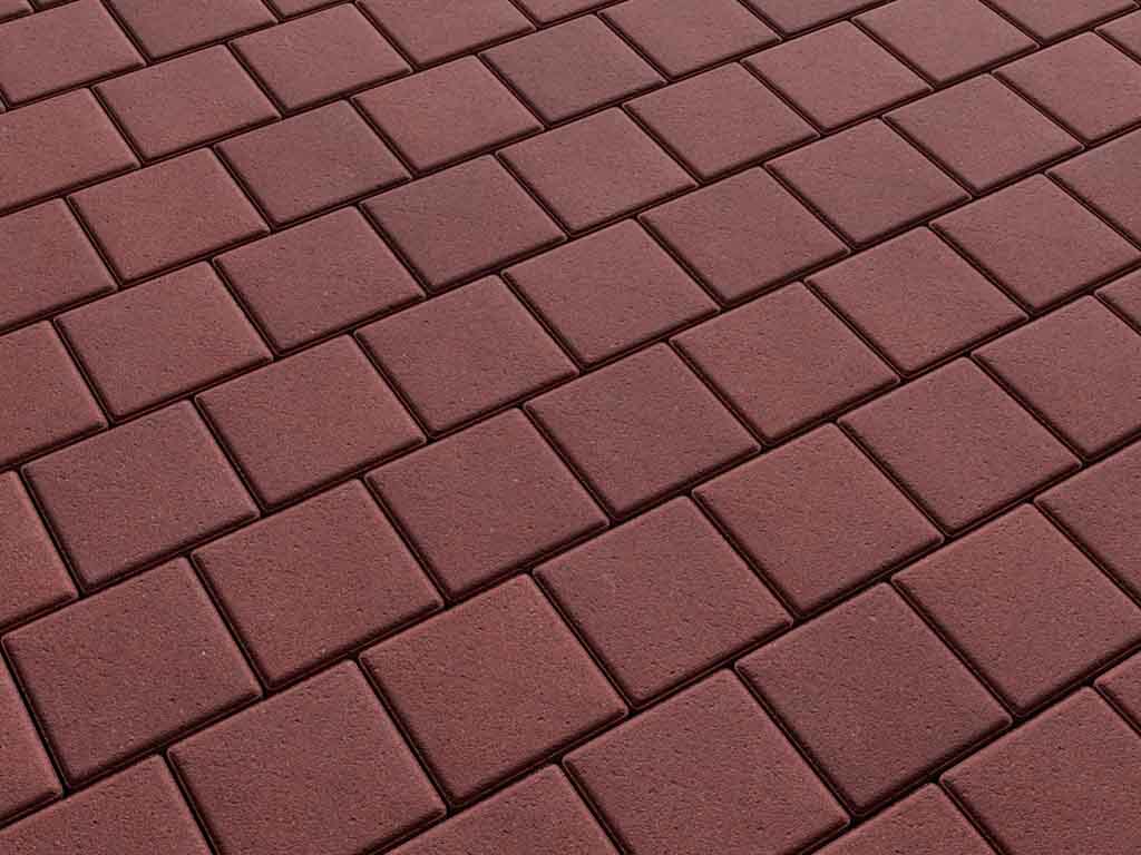 Плитка тротуарная Квадрат А.3.К.4 стандарт гладкий красный, 100*100*40 мм 
