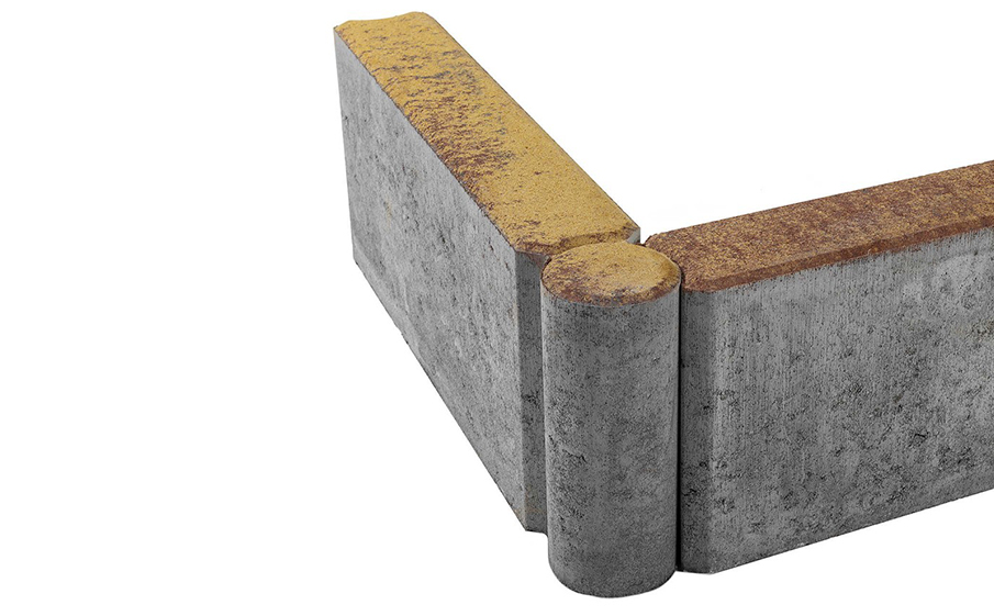 Тротуарный бордюр с шарнирным стыком BRAER БРШ 500.200.78, Color Mix Мальва, 500*78*200 мм