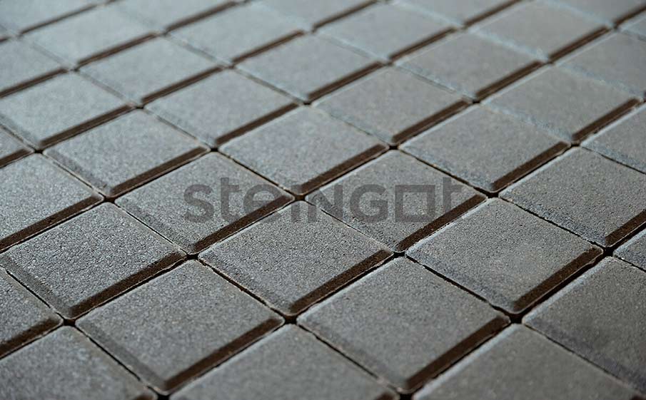 Плитка тротуарная Steingot Моноцвет, Квадрат, черный, 200*200*60 мм