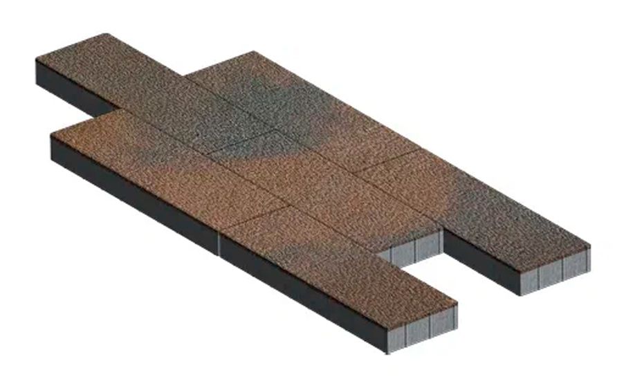 Плитка тротуарная SteinRus Аликанте Б.2.П.8 Native, ColorMix Штайнрус, 900*300*80 мм