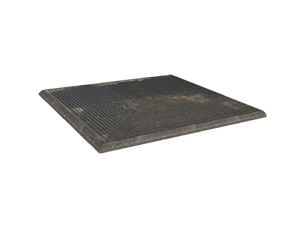 Клинкерная угловая ступень с насечками Paradyz Scandiano, Brown, 300*300*11 мм