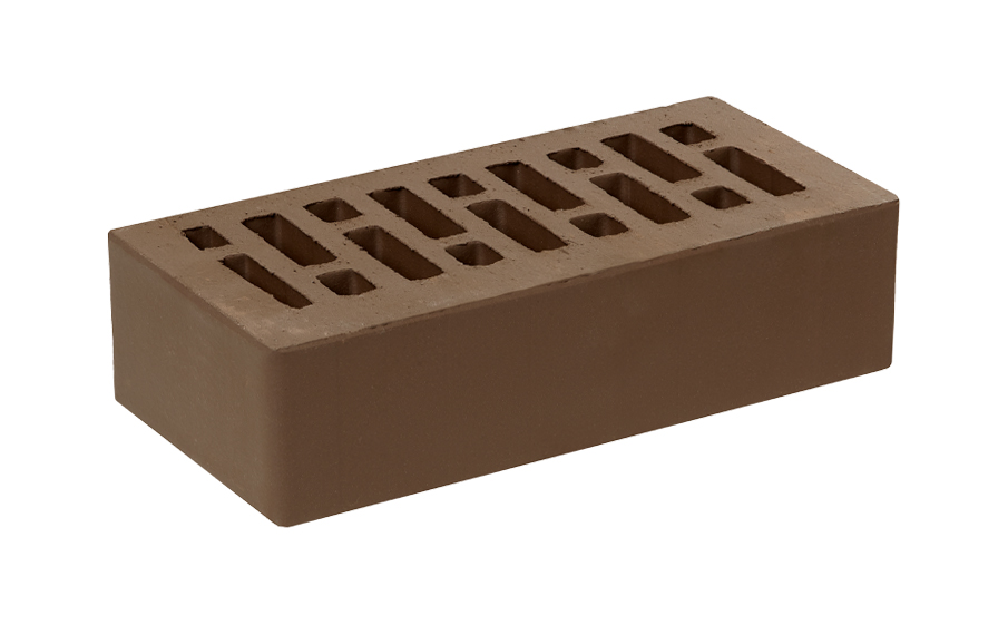 Кирпич облицовочный Старооскольский КЗ коричневый гладкий 250*120*65 мм