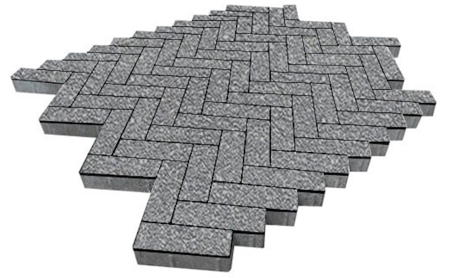 Плитка тротуарная SteinRus Паркет Б.2.П.6, Native, серый, 210*70*60 мм