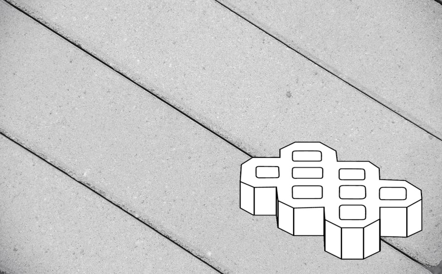 Плитка тротуарная Готика Profi, Экопарковка Б.6.ГР.10, светло-серый, частичный прокрас, с/ц, 600*400*100 мм