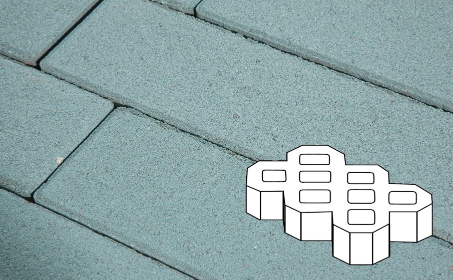 Плитка тротуарная Готика Profi, Экопарковка Б.6.ГР.10, синий, частичный прокрас, б/ц, 600*400*100 мм