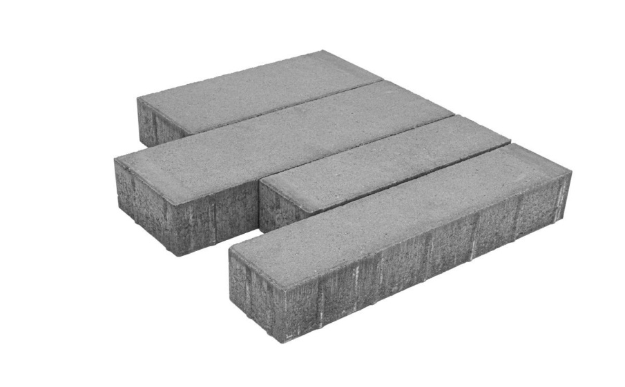 Плитка тротуарная Паркет Б.9.Псм.8 стандарт гладкий серый, комплект 4 шт, толщина 80 мм