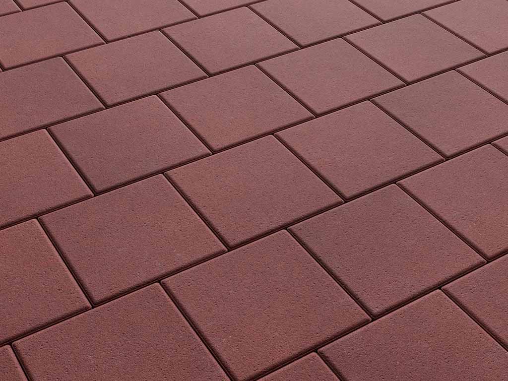 Плитка тротуарная Квадрат Б.2.К.6 стандарт гладкий красный, 200*200*60 мм