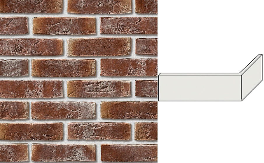 Декоративный кирпич Leonardo Stone угловой элемент Дижон 220/110*70*14 мм 330